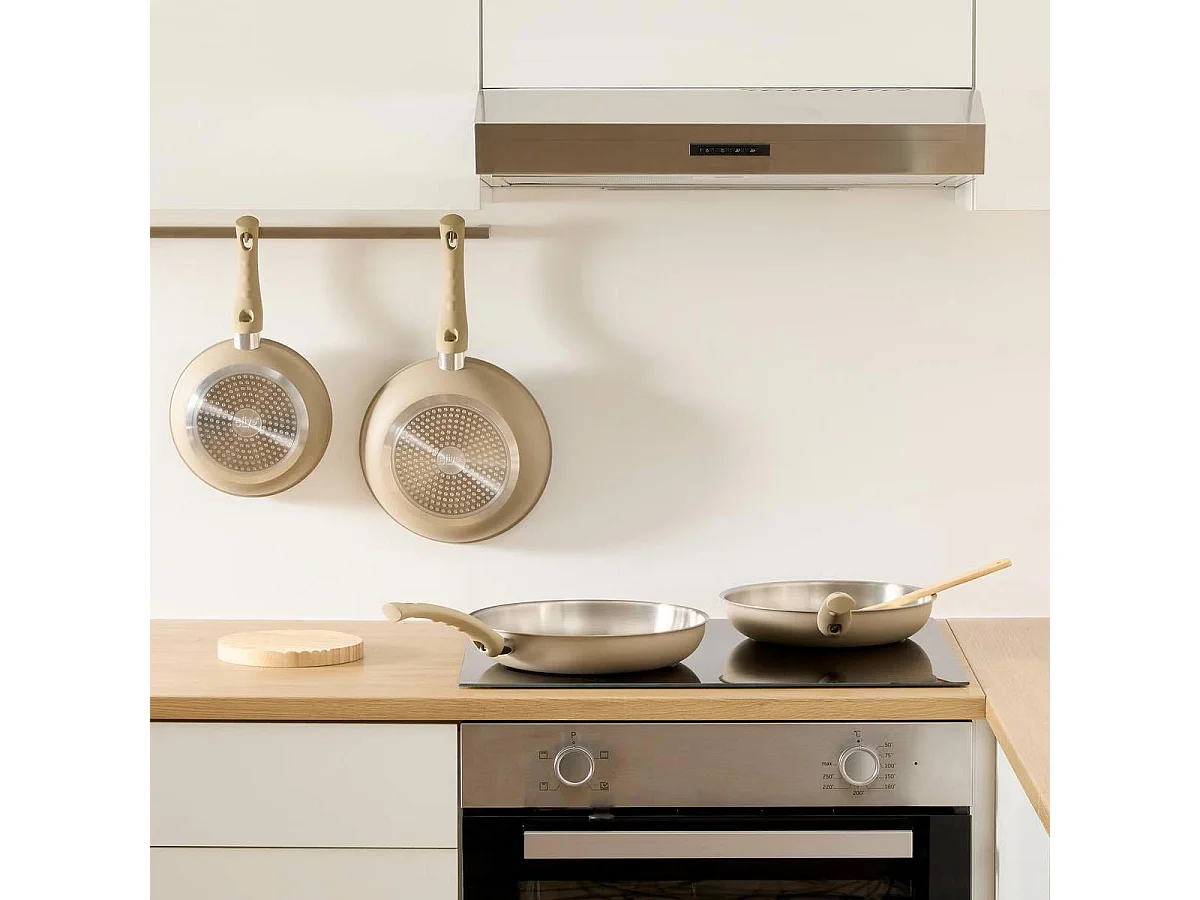 Poêle en Inox "Solstice" 28cm Beige