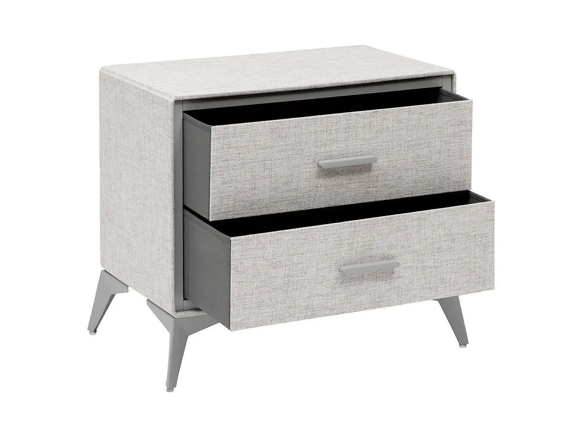 Commode 2 Tiroirs Paniers "Granite" 64cm Gris