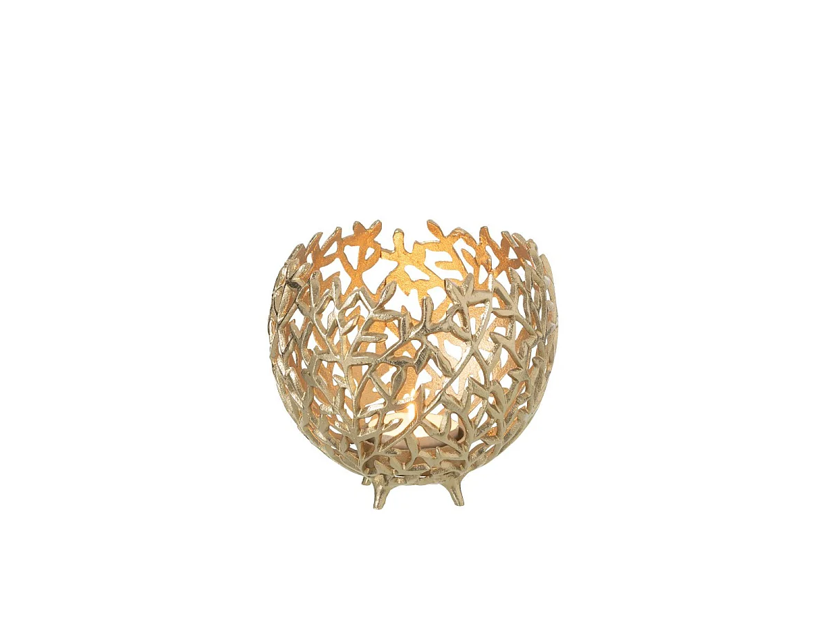 Photophore Déco en Métal "Diann" 20cm Doré