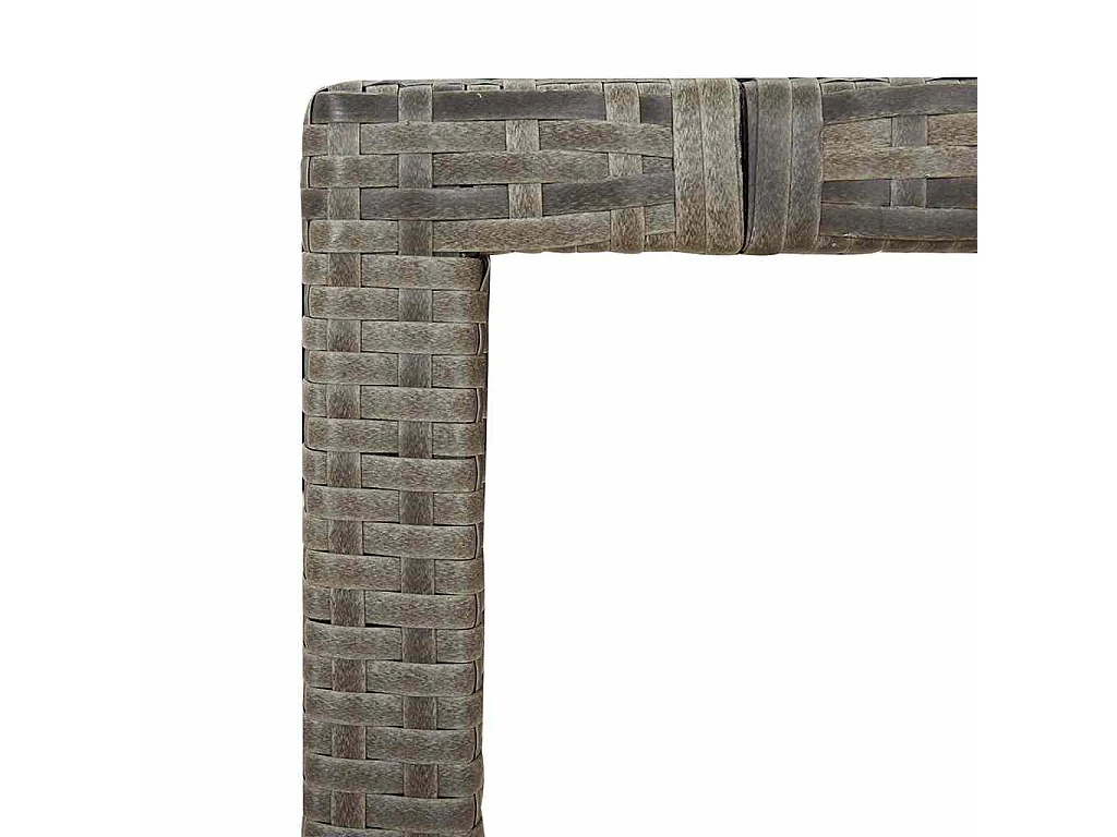 Ensemble de bistro de jardin 3 pièces coussins gris poly rotin