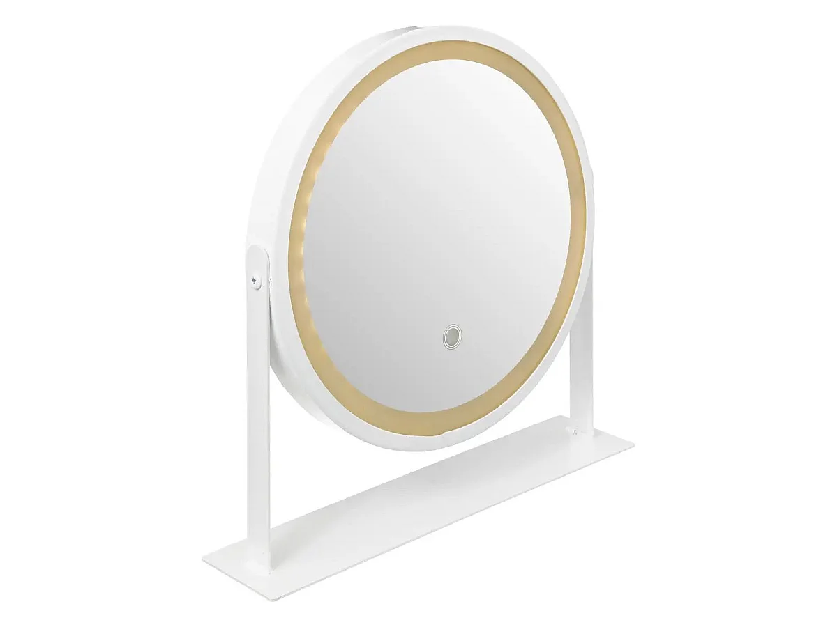 Miroir Pivotant à Poser "LED" 35cm Blanc