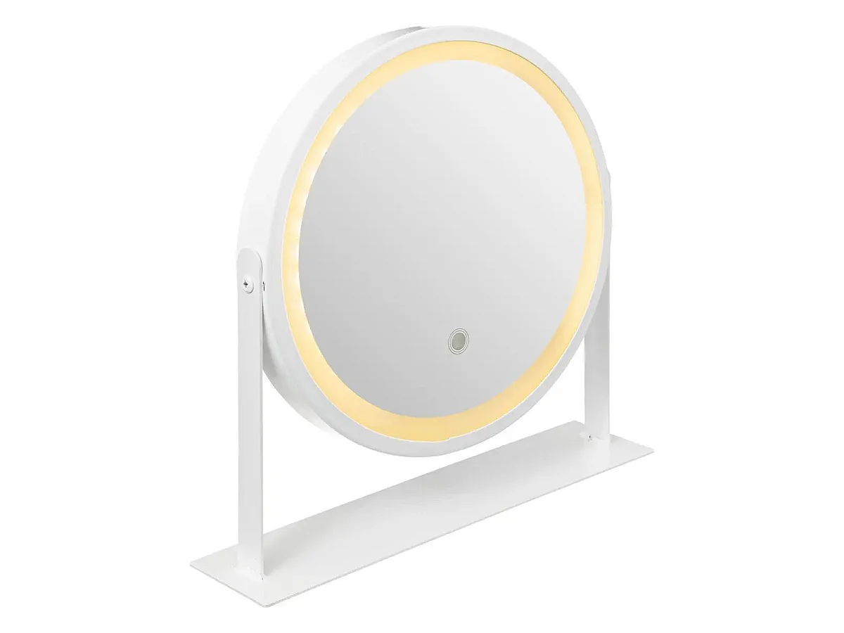 Miroir Pivotant à Poser "LED" 35cm Blanc