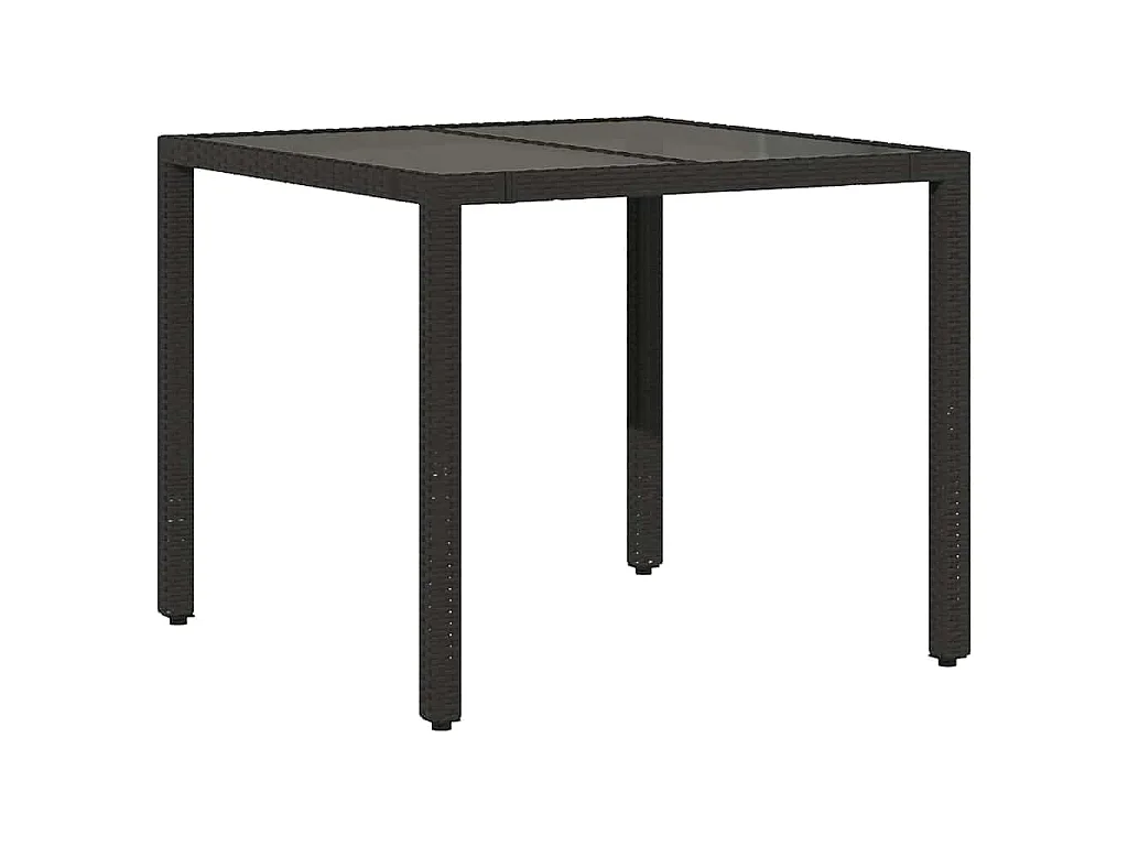 Ensemble de bistro de jardin 3 pièces coussins noir poly rotin