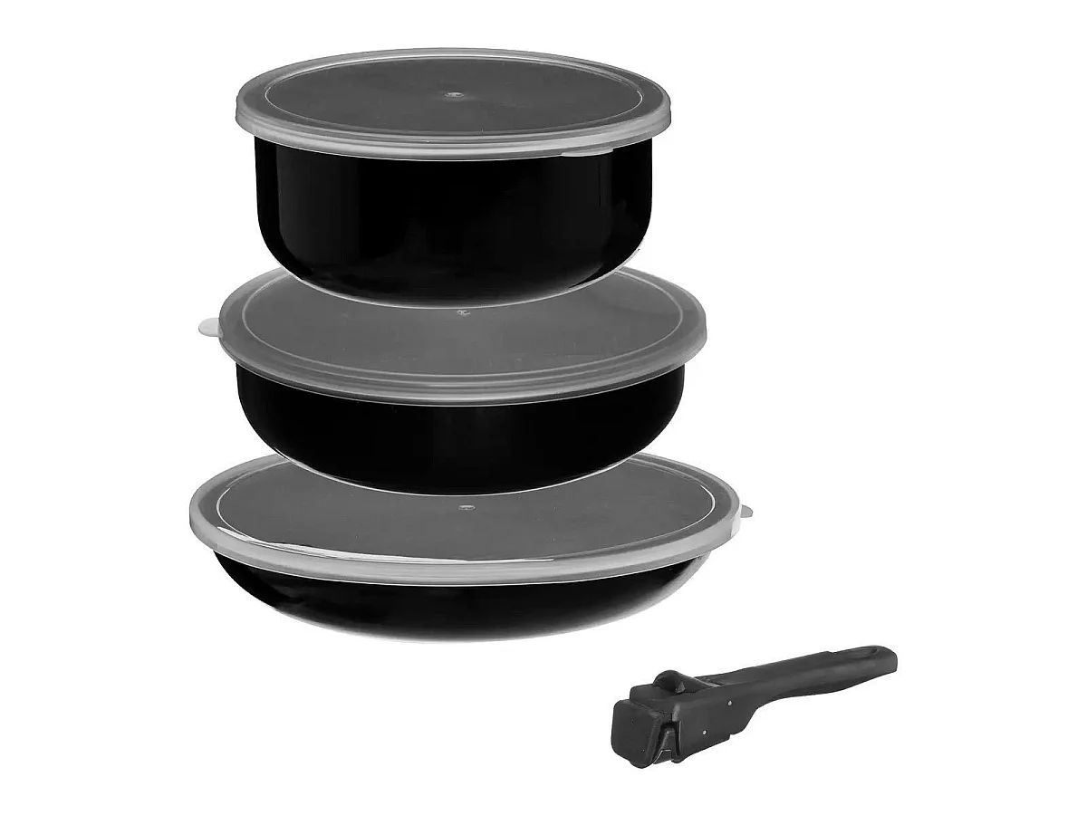 Batterie de Cuisine Amovible "7 Pièces" 28cm Noir