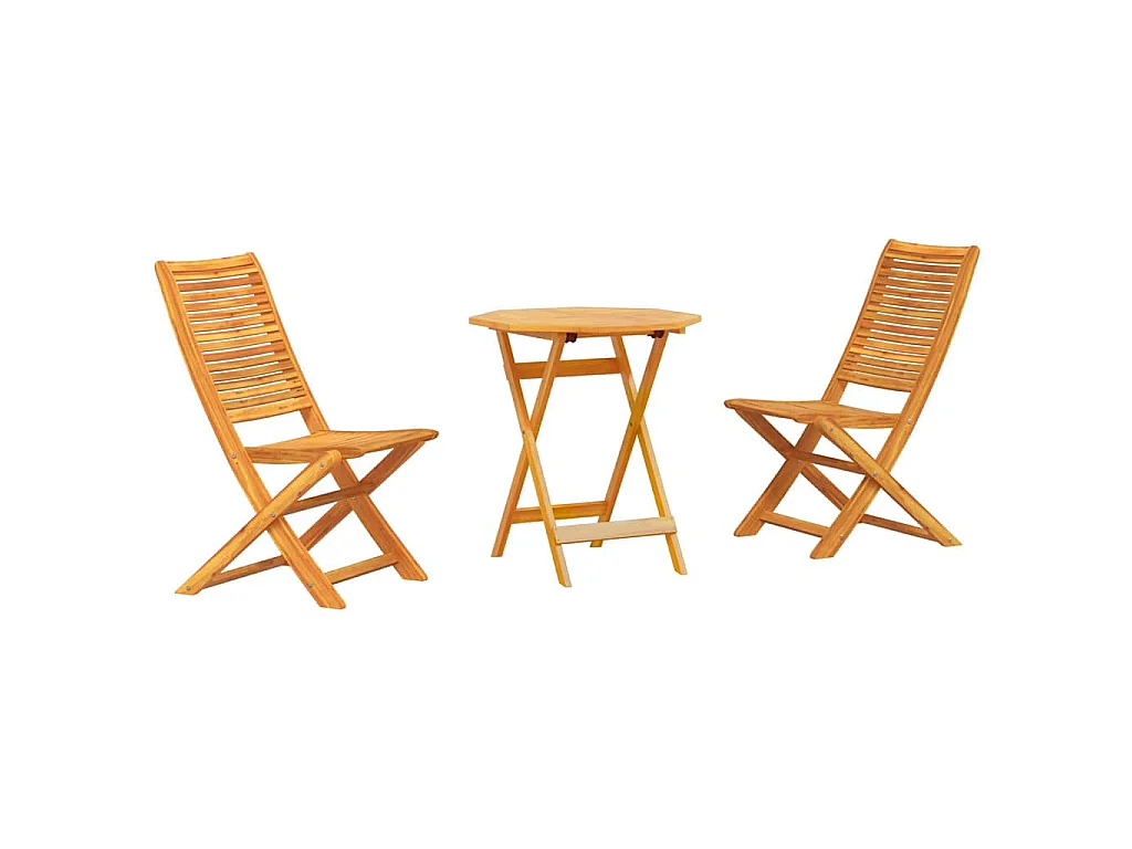 Conjunto de Bistro Plegable 3 piezas Marrón