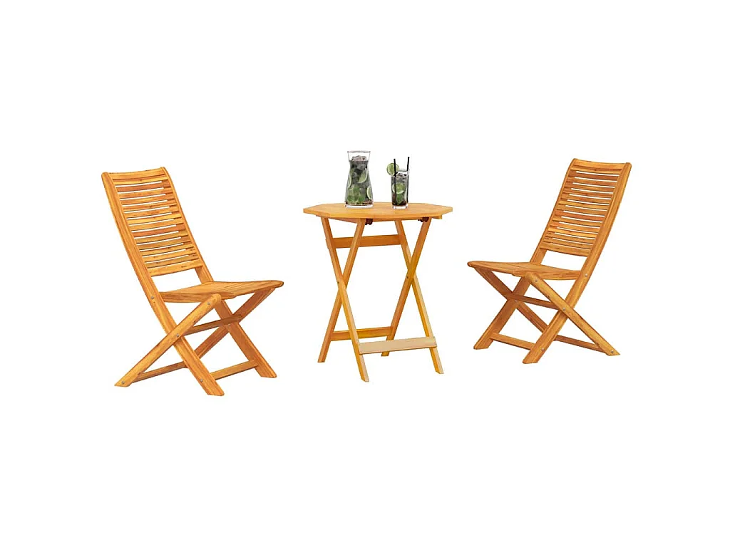 Conjunto de Bistro Plegable 3 piezas Marrón