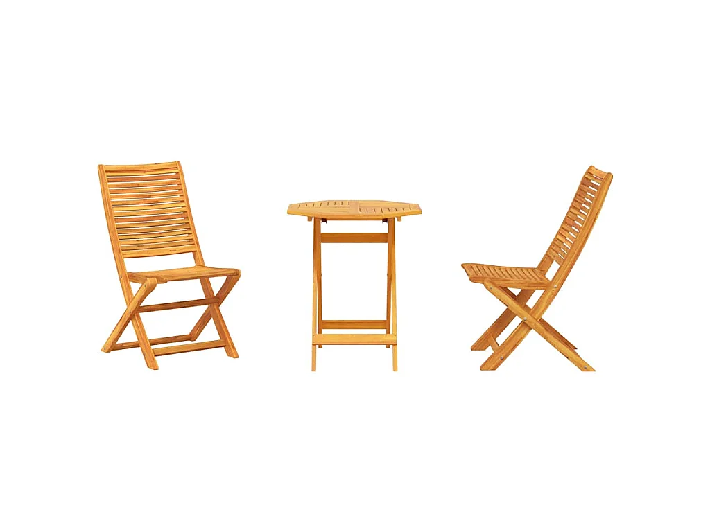 Conjunto de Bistro Plegable 3 piezas Marrón