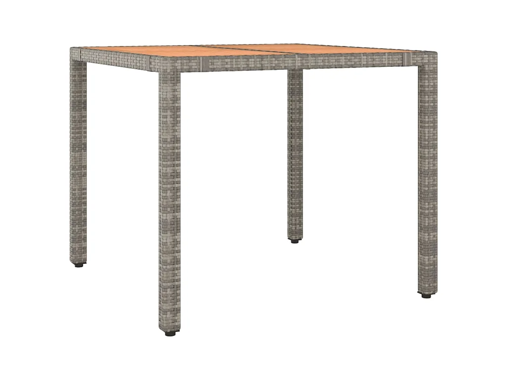 Ensemble de bistro de jardin 3 pièces coussins gris poly rotin