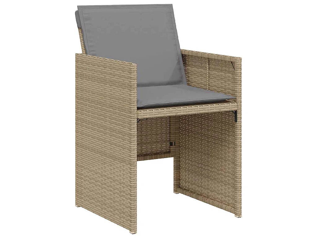 Ensemble de bistro 3 pièces coussins mélange beige résine tressée