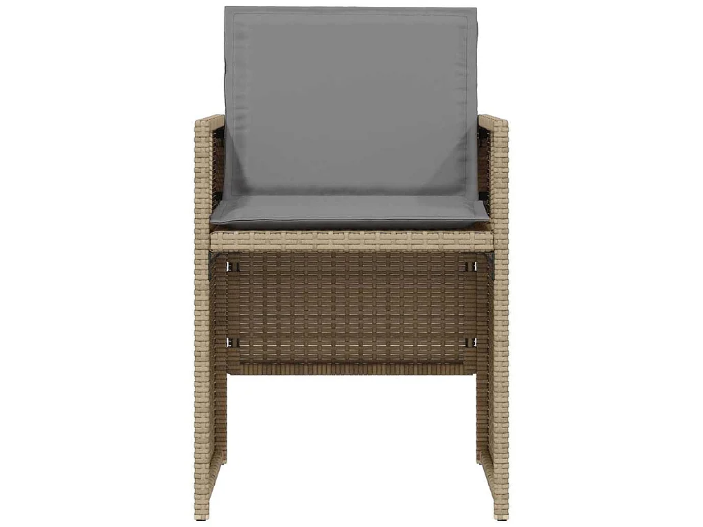 Ensemble de bistro 3 pièces coussins mélange beige résine tressée