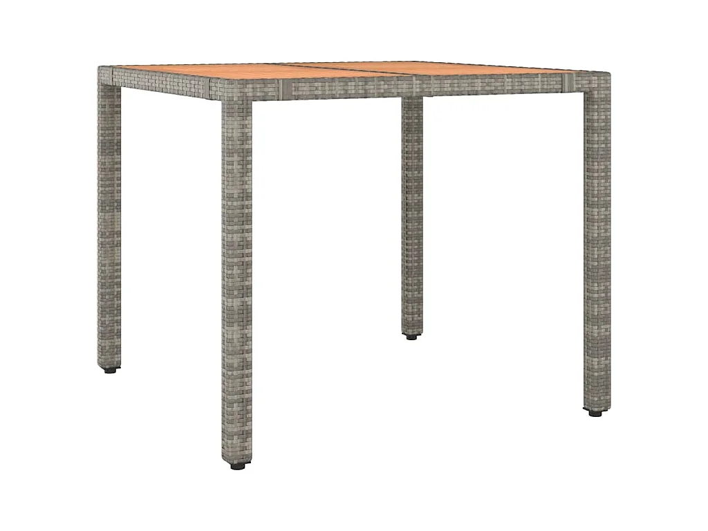 Ensemble de bistro de jardin 3 pièces coussins gris poly rotin