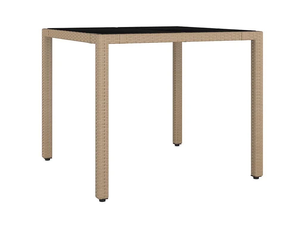 Ensemble de bistro de jardin 3 pièces coussins beige poly rotin