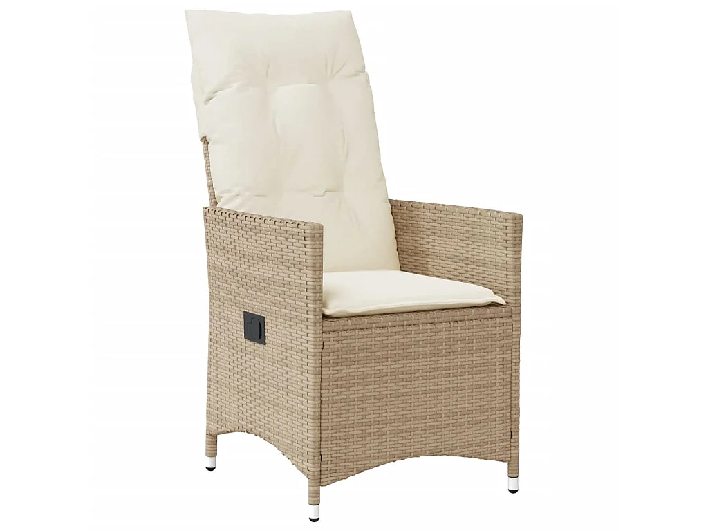 Ensemble de bistro 3 pièces avec coussins beige résine tressée