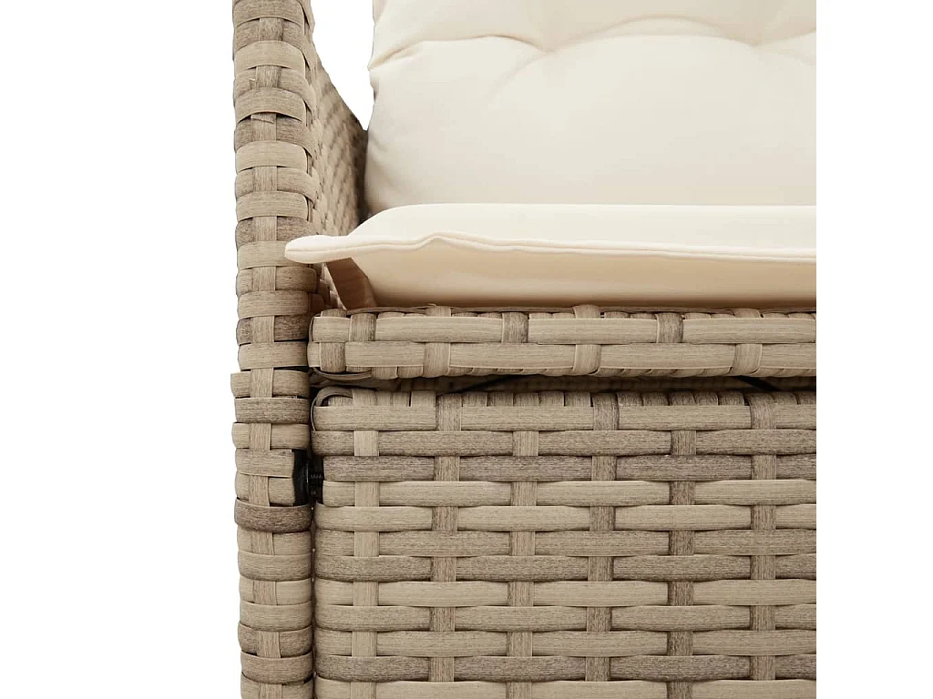 Ensemble de bistro 3 pièces avec coussins beige résine tressée