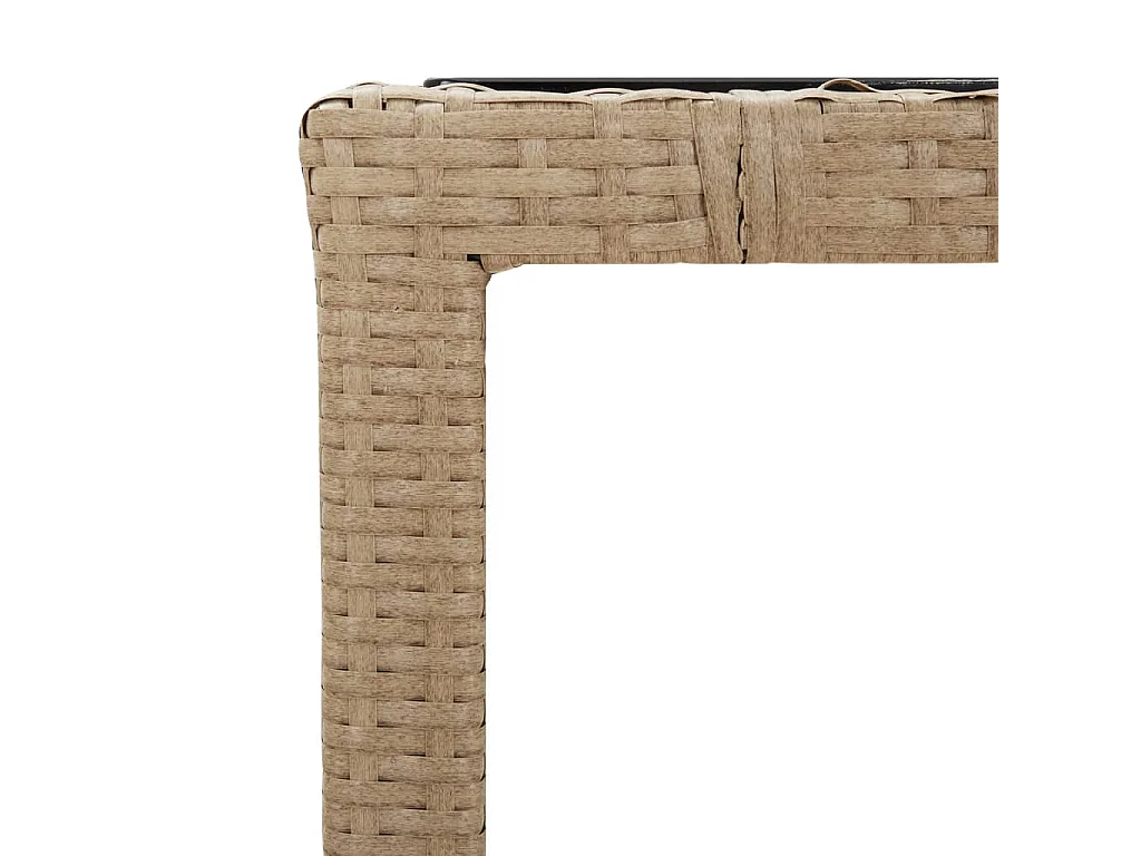 Ensemble de bistro 3 pièces avec coussins beige résine tressée