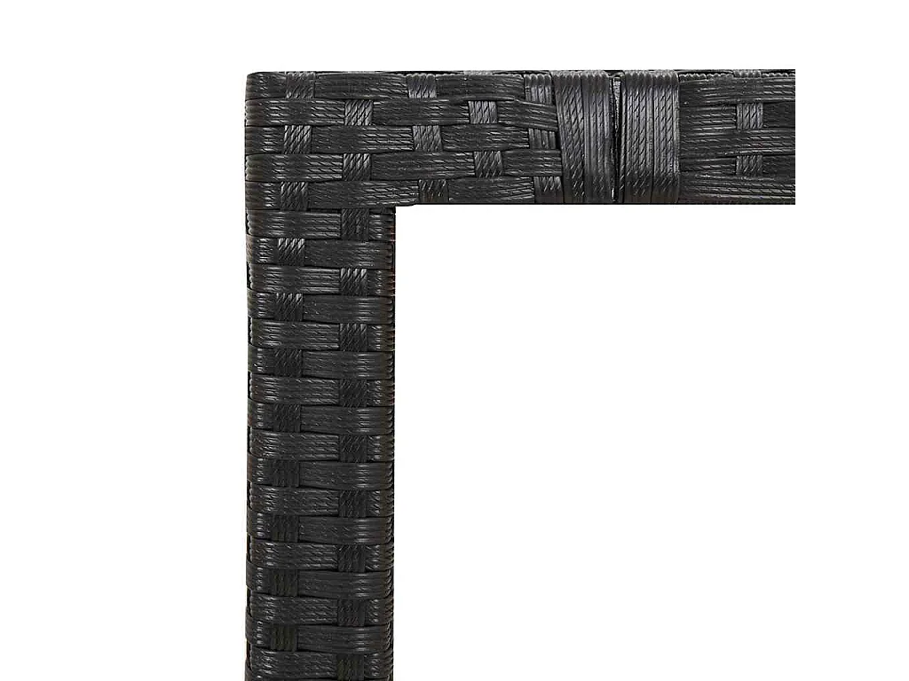 Ensemble de bistro de jardin 3 pièces coussins noir poly rotin