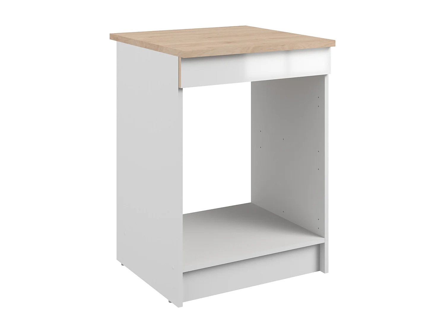 Cuisine complète - Avec plan de travail 300 cm - Blanc brillant et Naturel clair - TRATTORIA