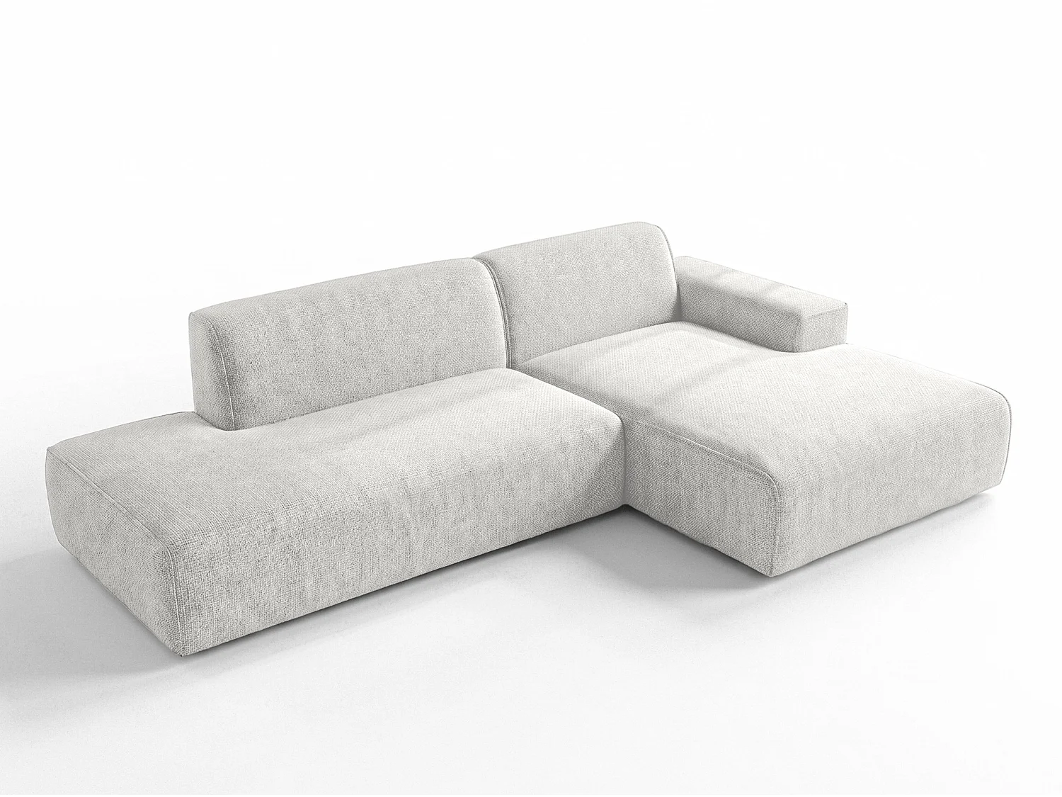 AX LIVING Moderne Hoekbank Didim Duo 284 cm Wit Chenille Hoekbank R