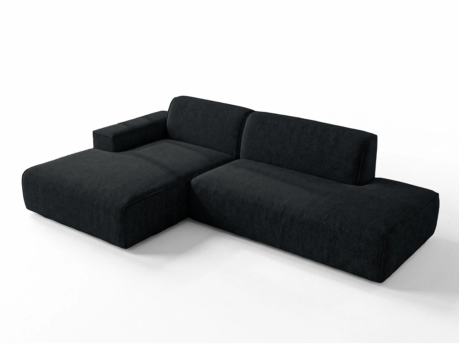 AX LIVING Moderne Hoekbank Didim Duo 284 cm Donkergrijs Chenille Bank L
