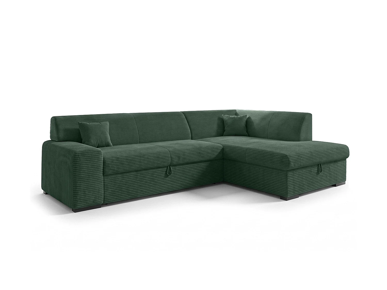 AX LIVING Couch für Wohnzimmer Lucera 260 cm Flaschengrün Schlafsofa R 