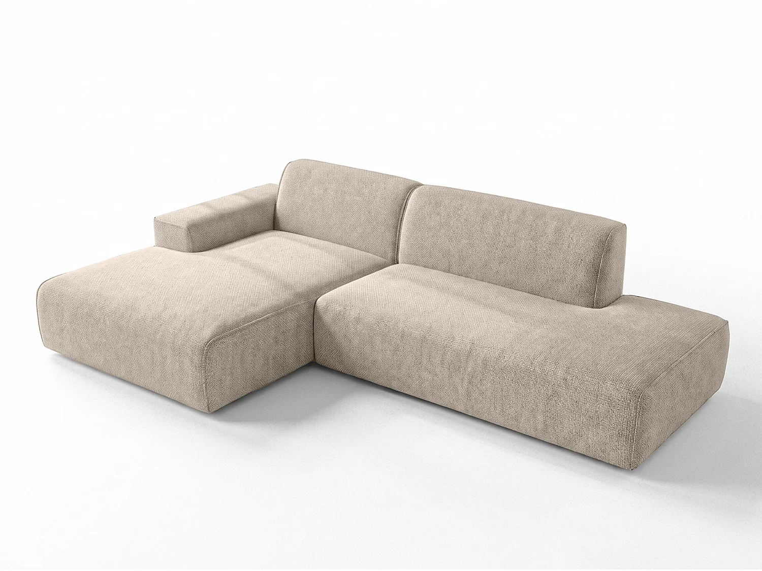 AX LIVING Moderne Hoekbank Didim Duo 284 cm Beige Chenille Bank L