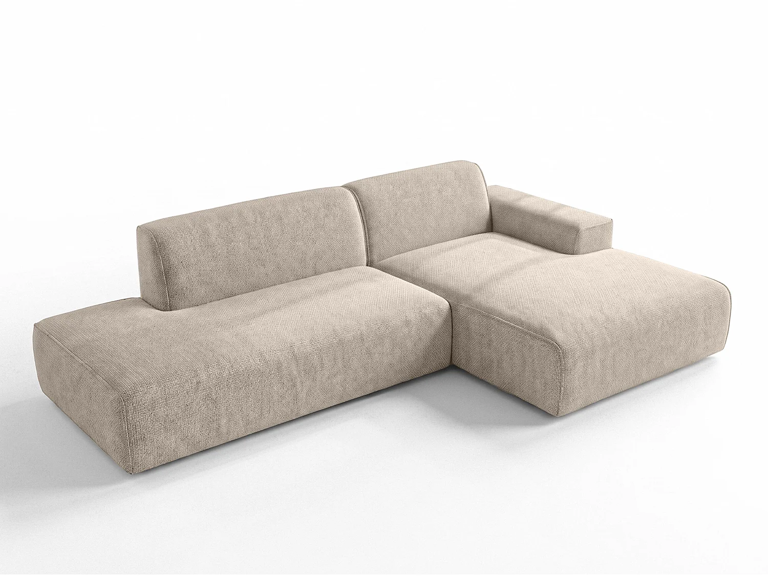 AX LIVING Moderne Hoekbank Didim Duo 284 cm Beige Chenille Bank R