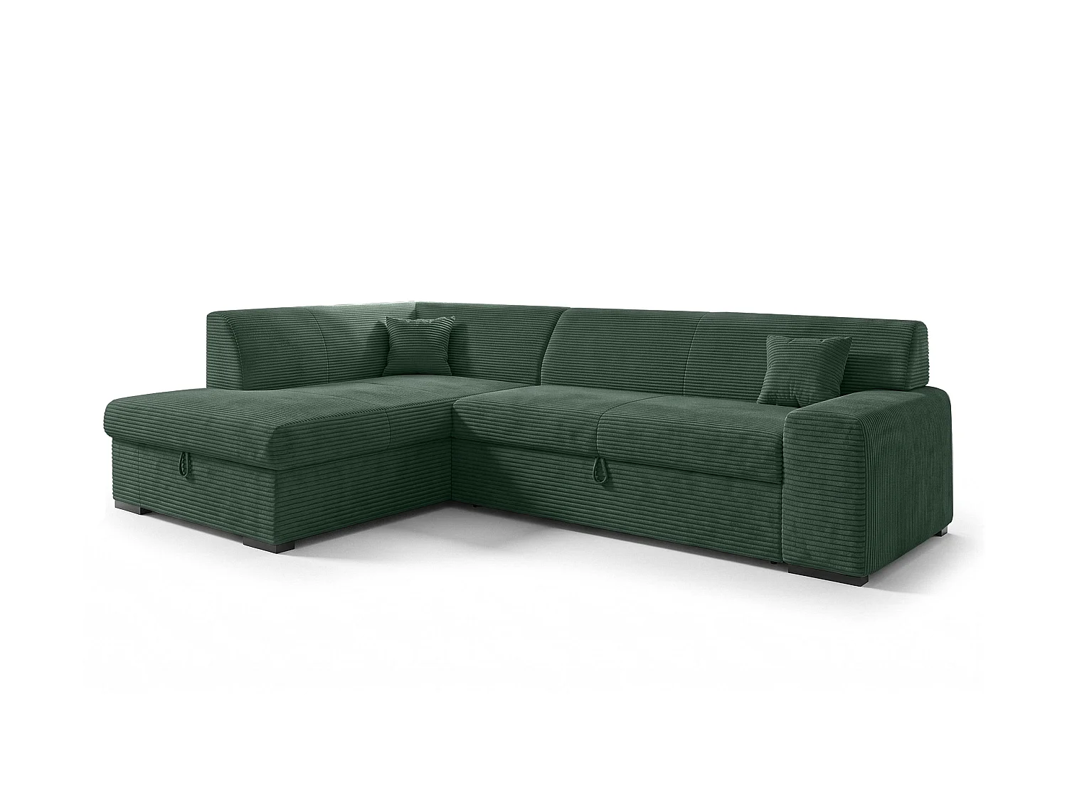 AX LIVING Couch für Wohnzimmer Lucera 260 cm Flaschengrün Schlafsofa L 