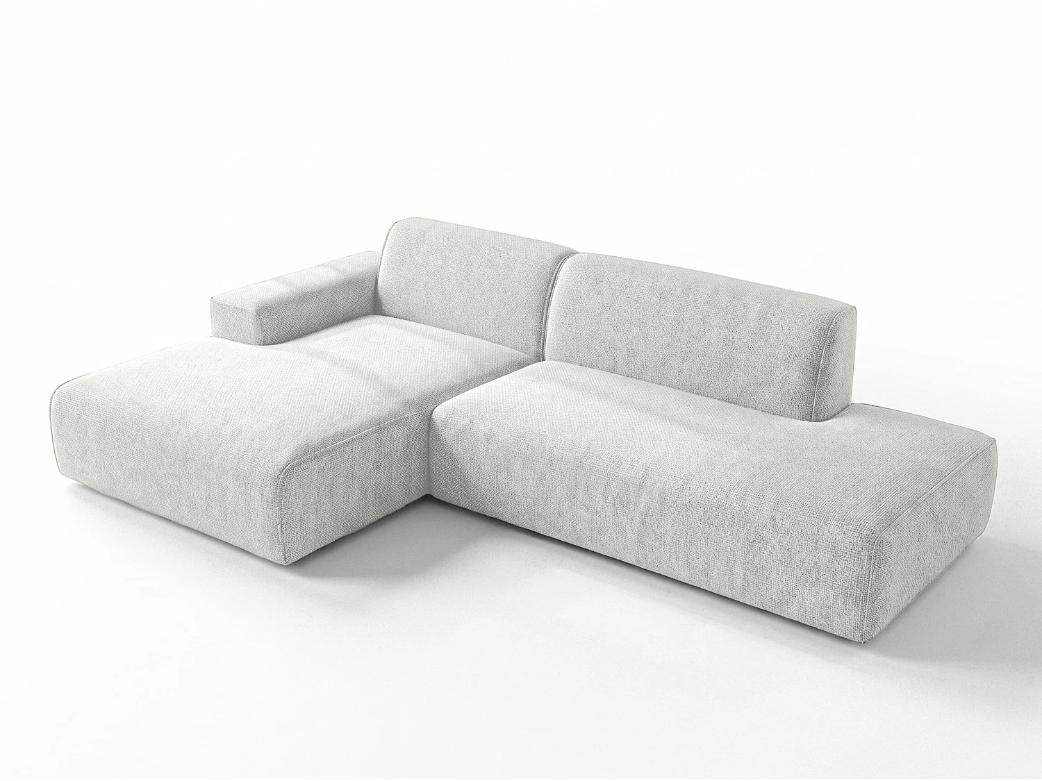 AX LIVING Moderne Hoekbank Didim Duo 284 cm Wit Chenille Hoekbank L