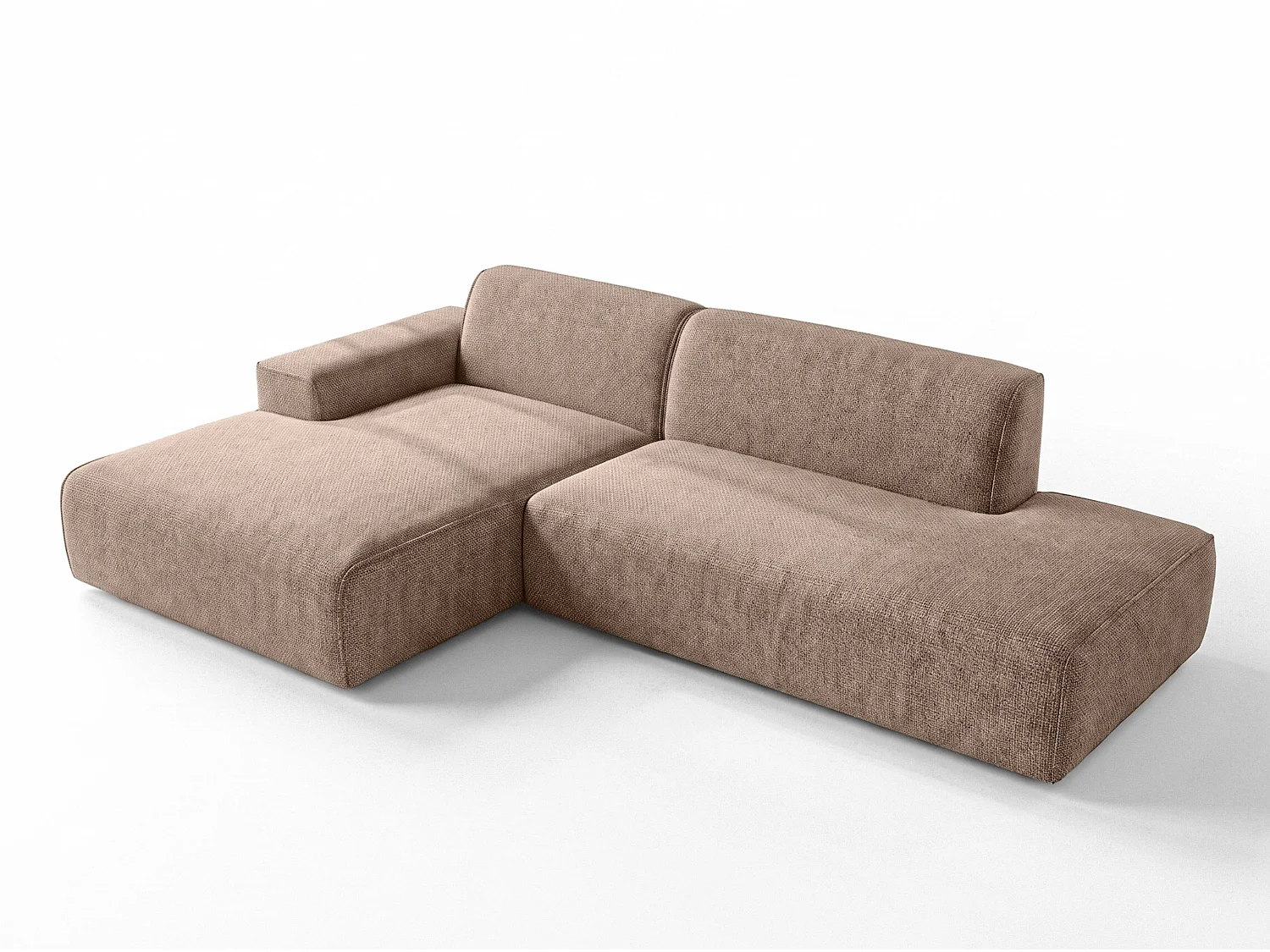 AX LIVING Moderne Hoekbank Didim Duo 284 cm Warmbruin Chenille Bank L