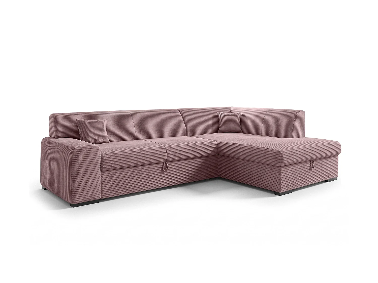 AX LIVING Rosa Sofa mit Schlaffunktion Lucera 260 cm Ecksofa Altrosa R 