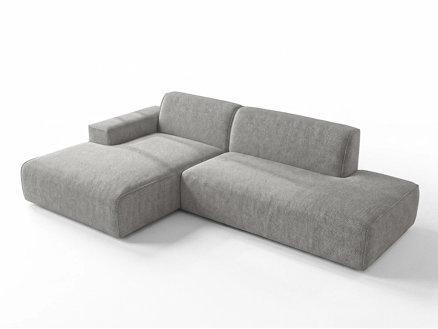 AX LIVING Moderne Hoekbank Didim Duo 284 cm Lichtgrijs Chenille Hoekbank L