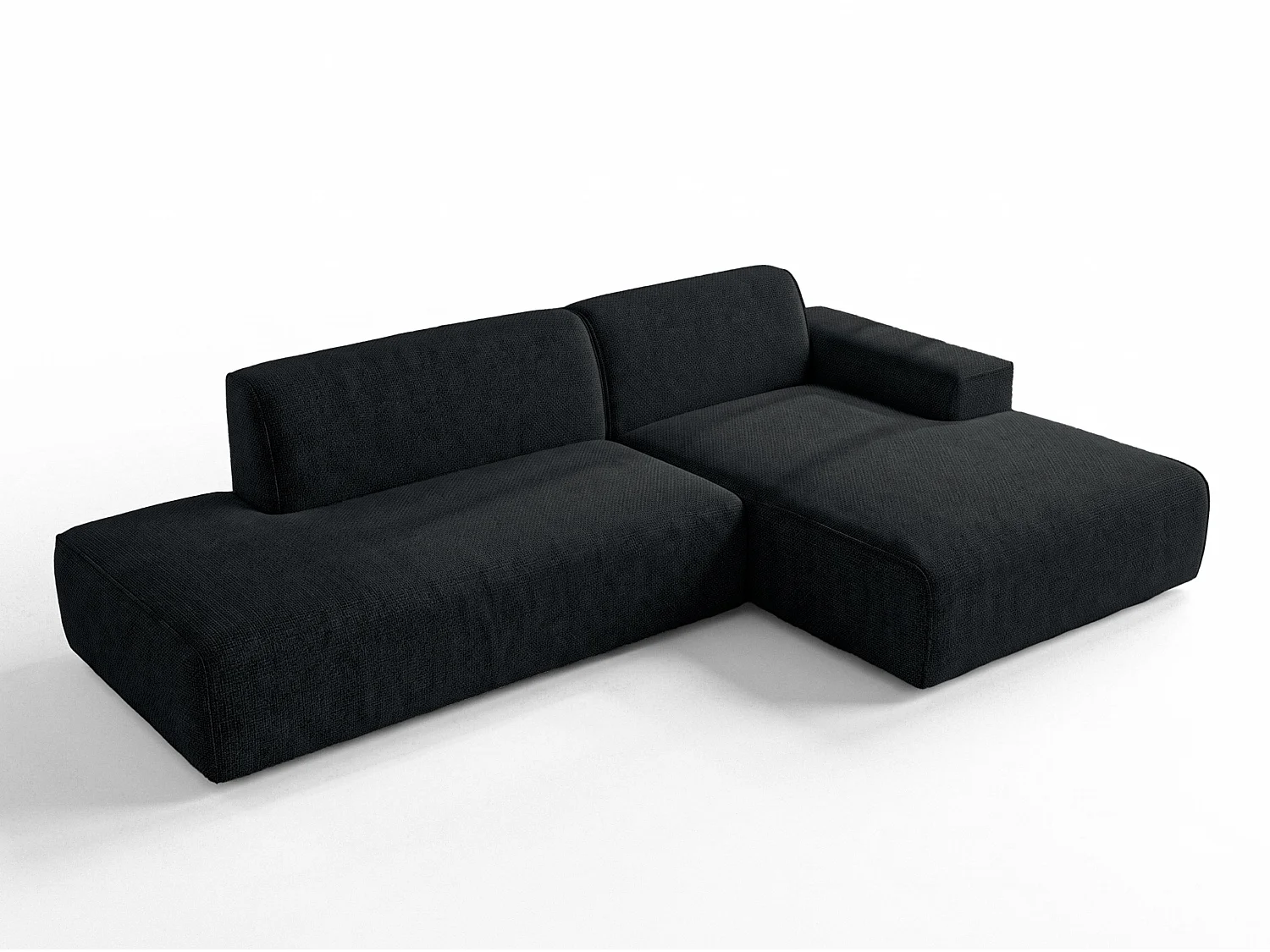 AX LIVING Moderne Hoekbank Didim Duo 284 cm Donkergrijs Chenille Bank R