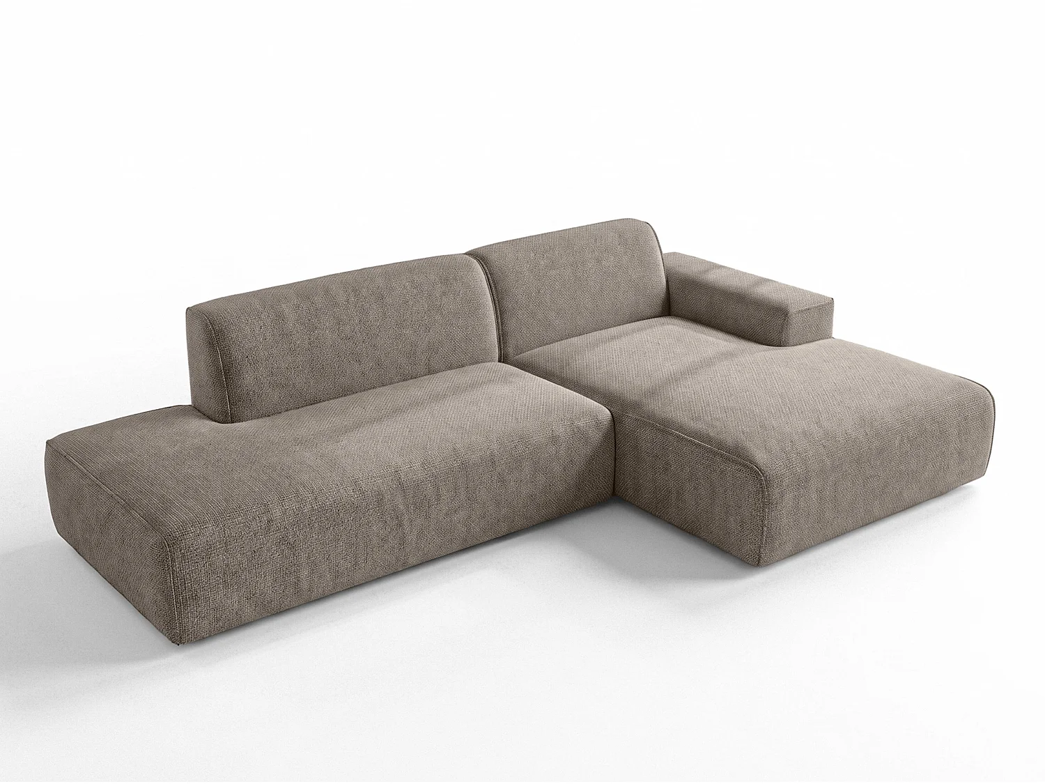 AX LIVING Bruine Hoekbank Didim Duo 284 cm Chenille Bank Vrijstaand R