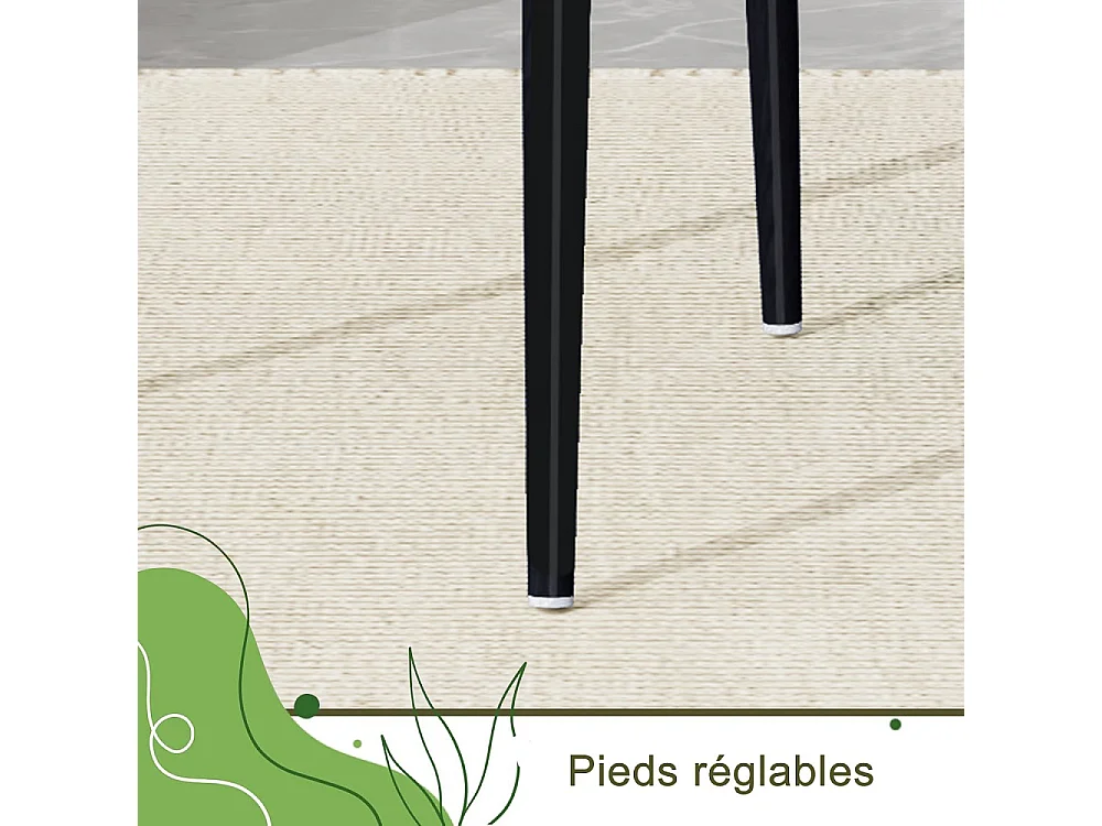 Ensemble de chaises en rattan PE de 2 pièces - Chaises à manger avec dossier haut et jambes en métal - noir