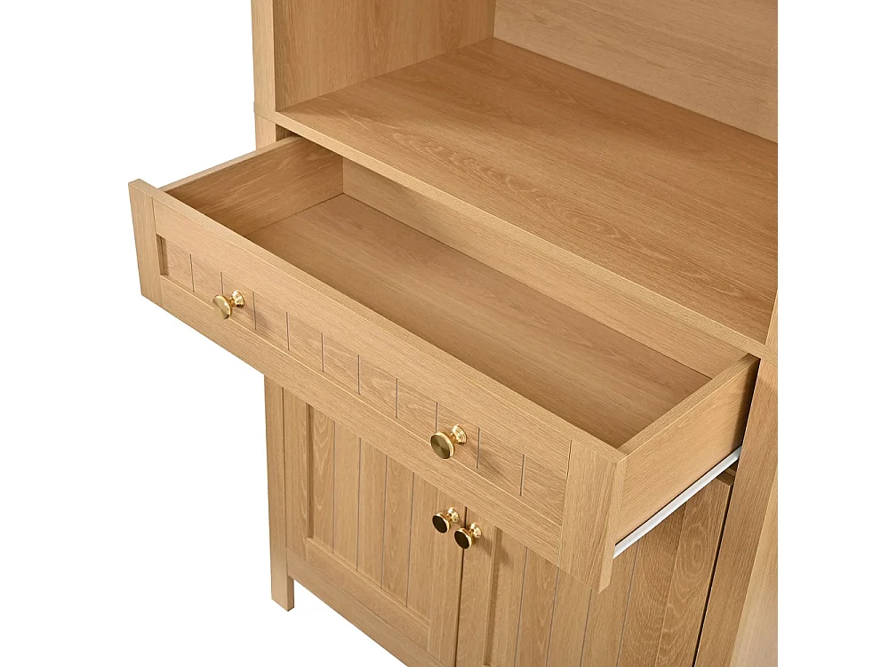 Armoire haut debout 76x40 x180 cm - placard avec arc avant - portes doubles avec étagères d'épices sur les deux côtés armoire pour cuisine salon