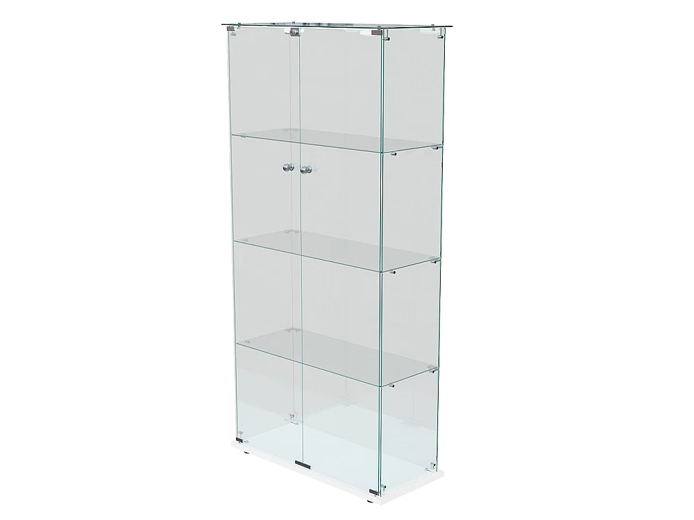 vitrine de collectionneur - 163 x 80.5 x 36.5 cm - 2 portes 4 couches armoire de stockage - armoire d'affichage avec lumière patée - verre trempé - plaque de base b