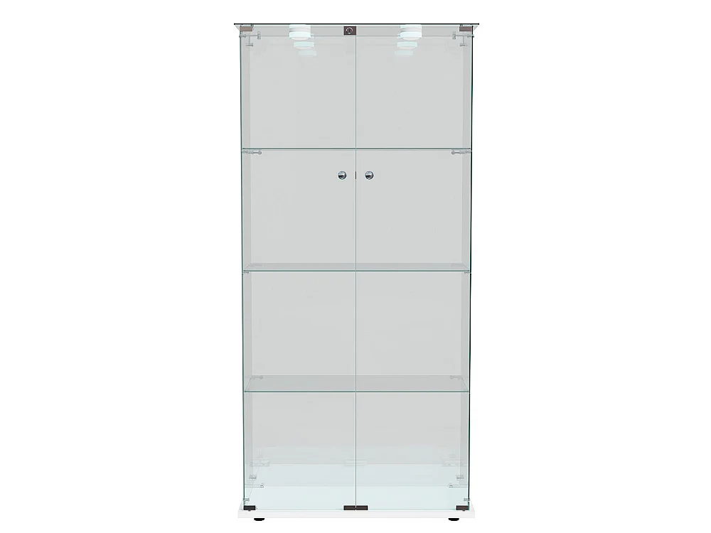 vitrine de collectionneur - 163 x 80.5 x 36.5 cm - 2 portes 4 couches armoire de stockage - armoire d'affichage avec lumière patée - verre trempé - plaque de base b