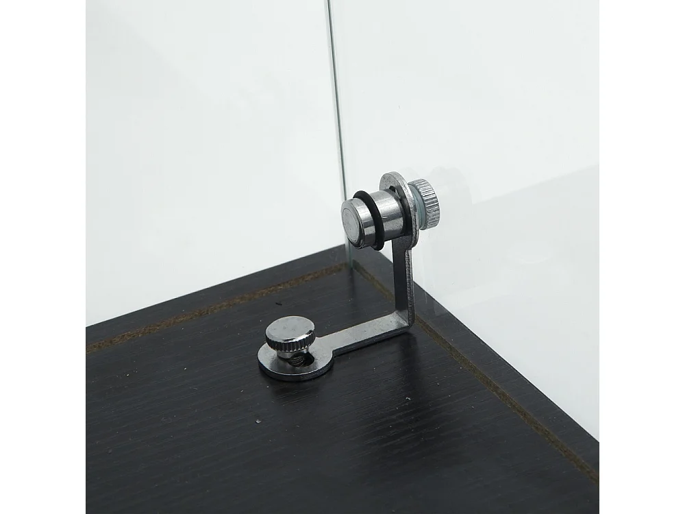 Cabinet d'affichage transparent - Rack de stockage avec lumières LED - 4 couches 2 portes - Verre trempé - noir