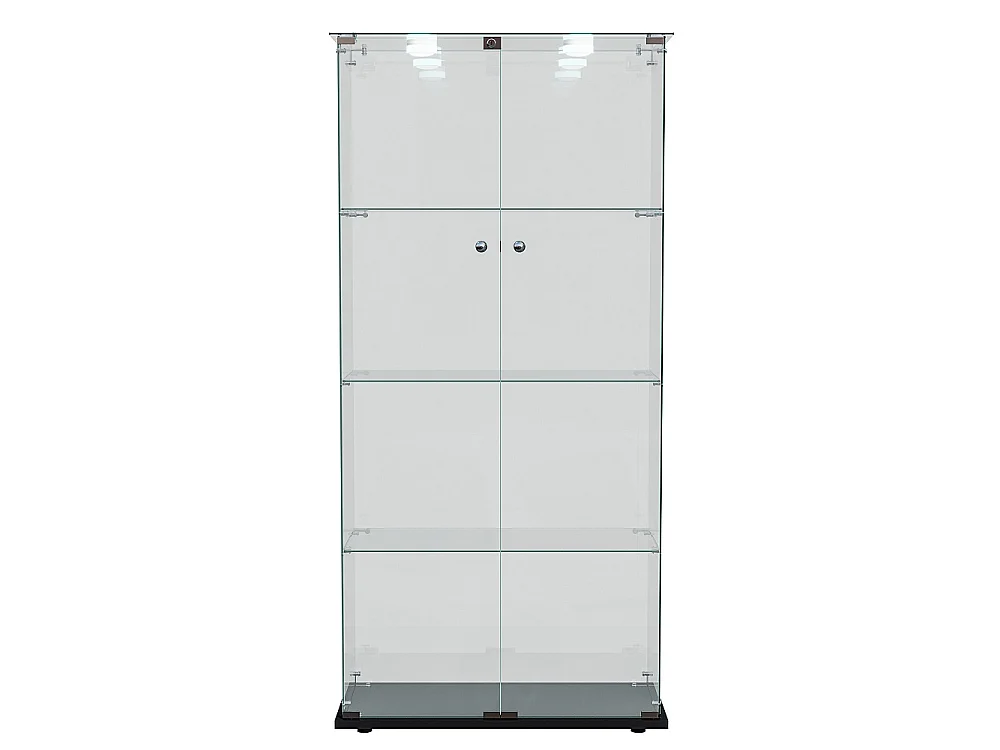 vitrine de collectionneur - 163 x 80.5 x 36.5 cm - 2 portes 4 couches armoire de stockage - armoire d'affichage avec lumière de pat - verre trempé - plaque de base