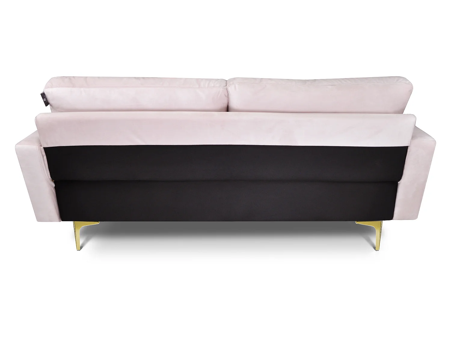 Divano 3 posti in velluto rosa piedi in metallo dorato - Chloe