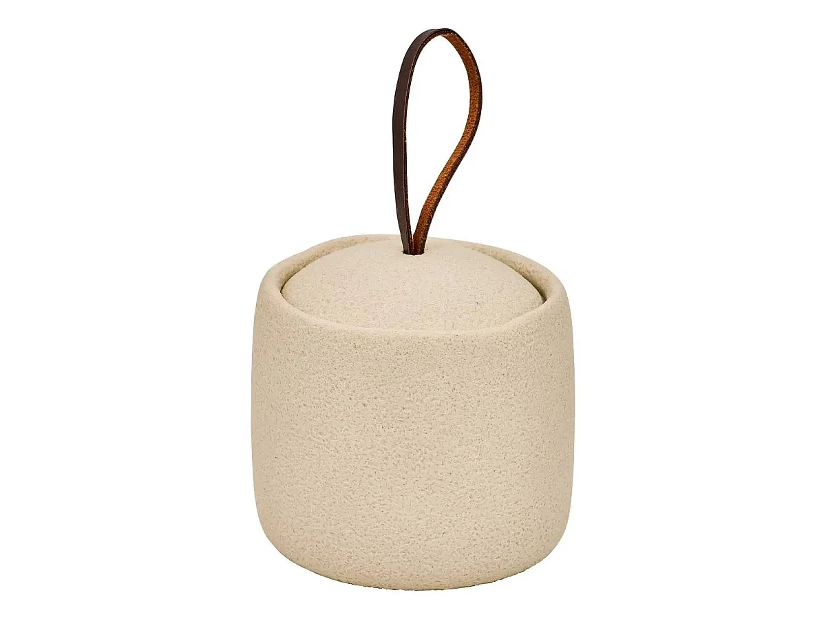 Pot à Cotons en Résine "Olea" 10cm Beige