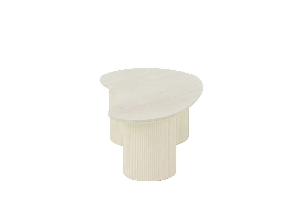 Table Basse en Marbre "Rosemary" 121cm Blanc