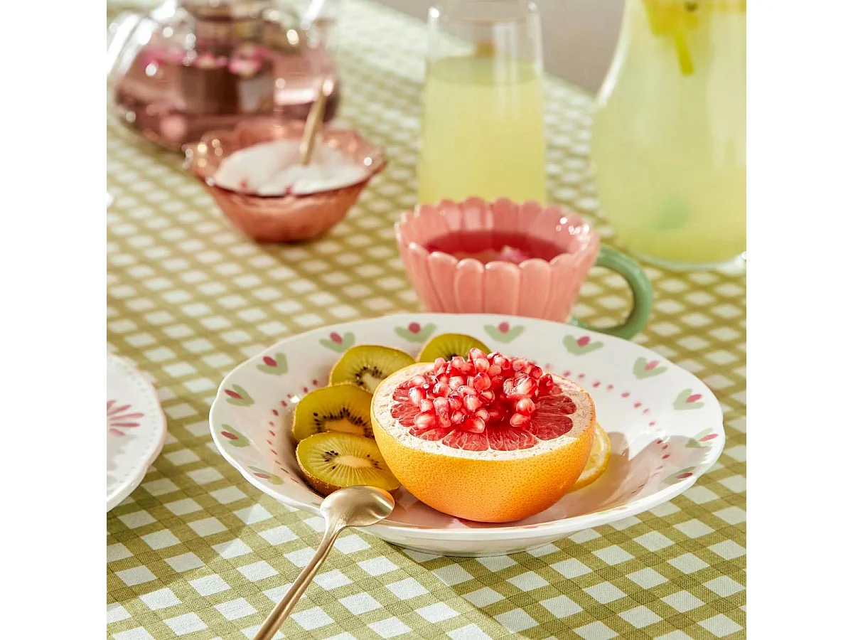 Lot de 6 Assiettes Creuses "Fleur de Rose" 23cm Multicolore