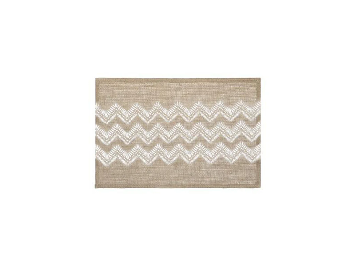 Set de Table en Jute "Chevron" 30x45cm Blanc