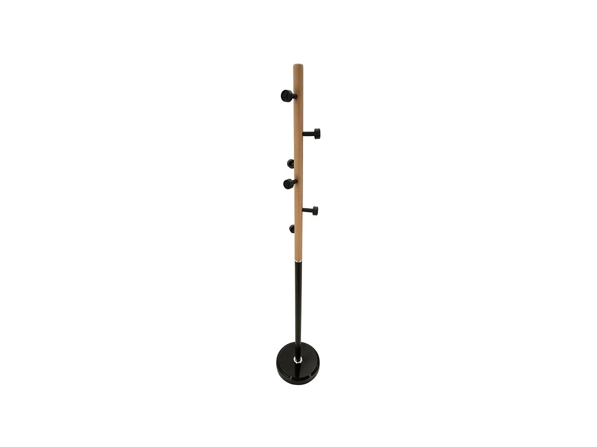 Porte-Manteau en Bois "Rock" 176cm Noir & Naturel