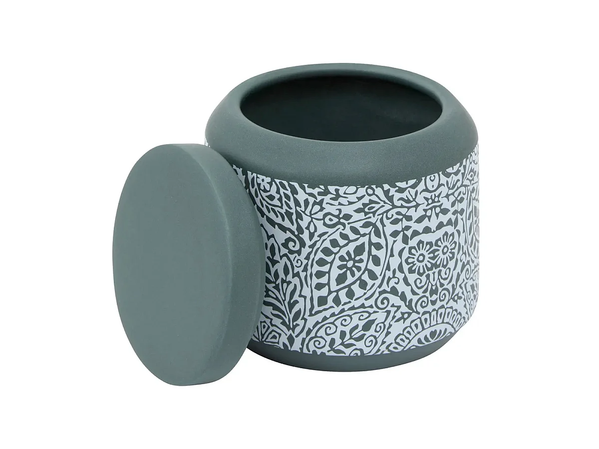 Pot à Coton à Motifs "Arboria" 10cm Vert