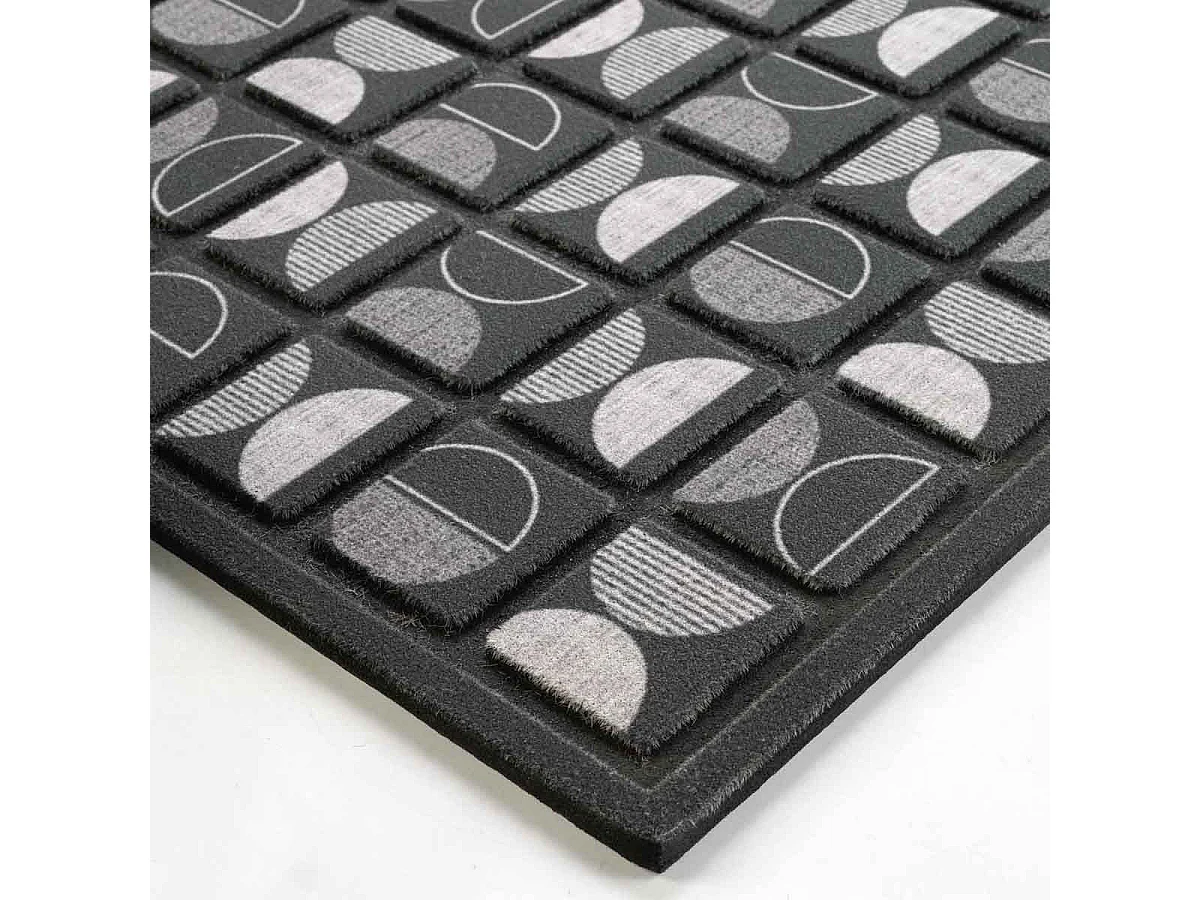 Tapis d'Entrée Déco "Retroblack" 45x75cm Noir