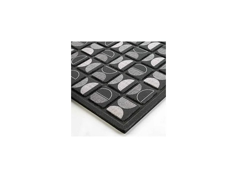 Tapis d'Entrée Déco "Retroblack" 45x75cm Noir