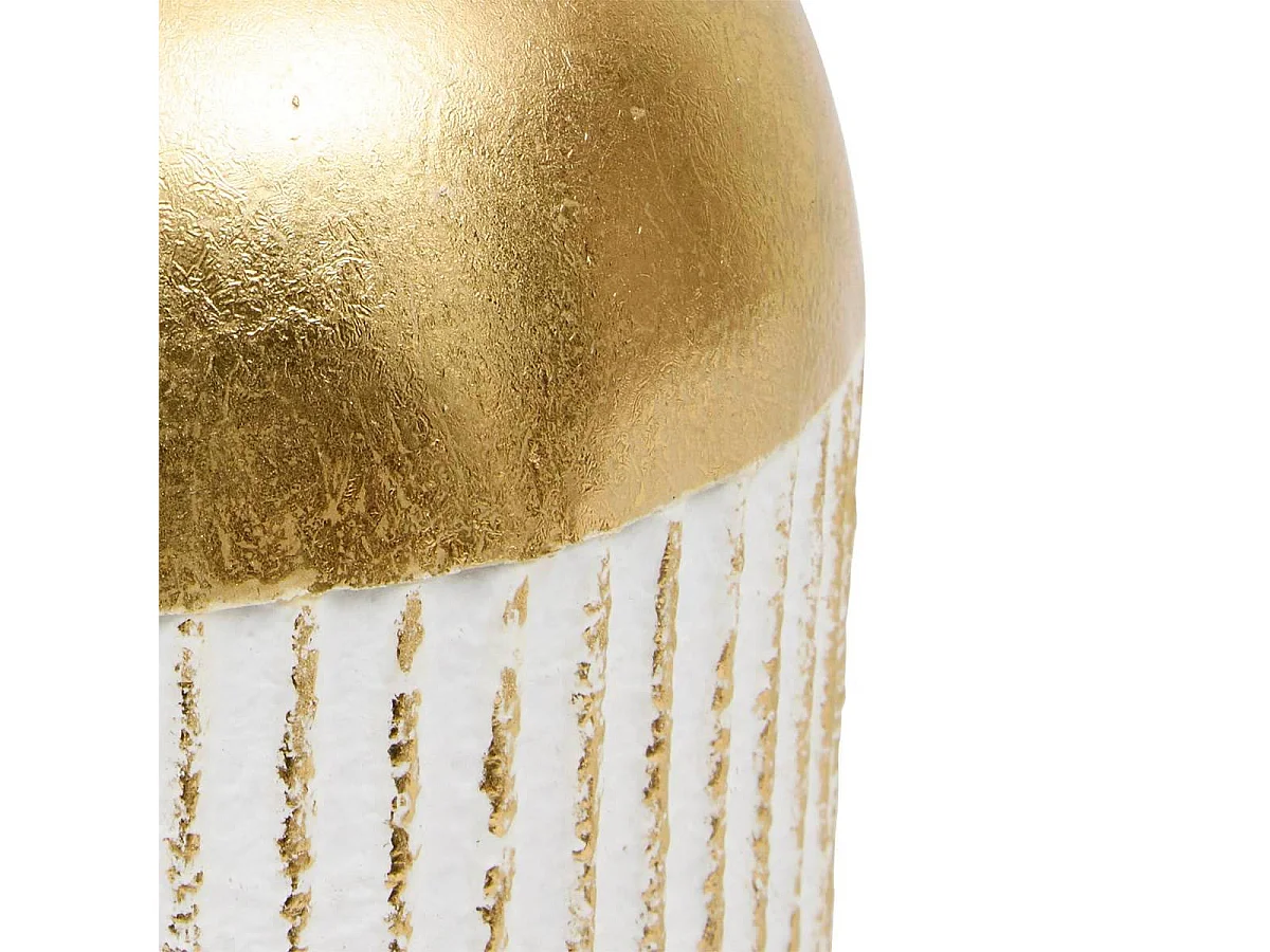 Vase Design en Métal "Mirsa" 43cm Blanc & Doré