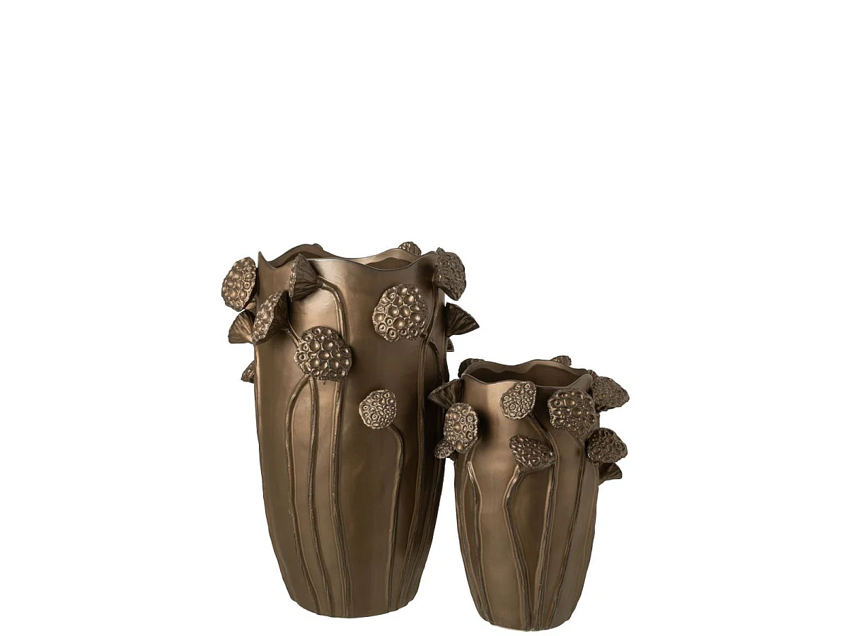 Vase Lotus en Argile "Pod" 35cm Cuivre